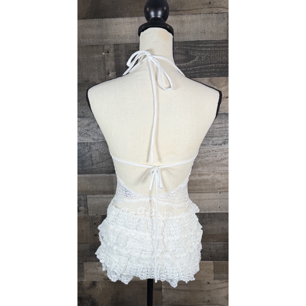 Edikted White Lace Halter Romper - Picture 6 of 7
